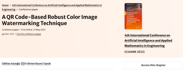 A QR Code-Based Robust Color Image Watermarking Technique (2022)